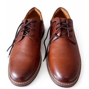 Florsheim Neufeld PT OX Mens 11W Cognac Leather Plain Toe Oxford 13369AM-222